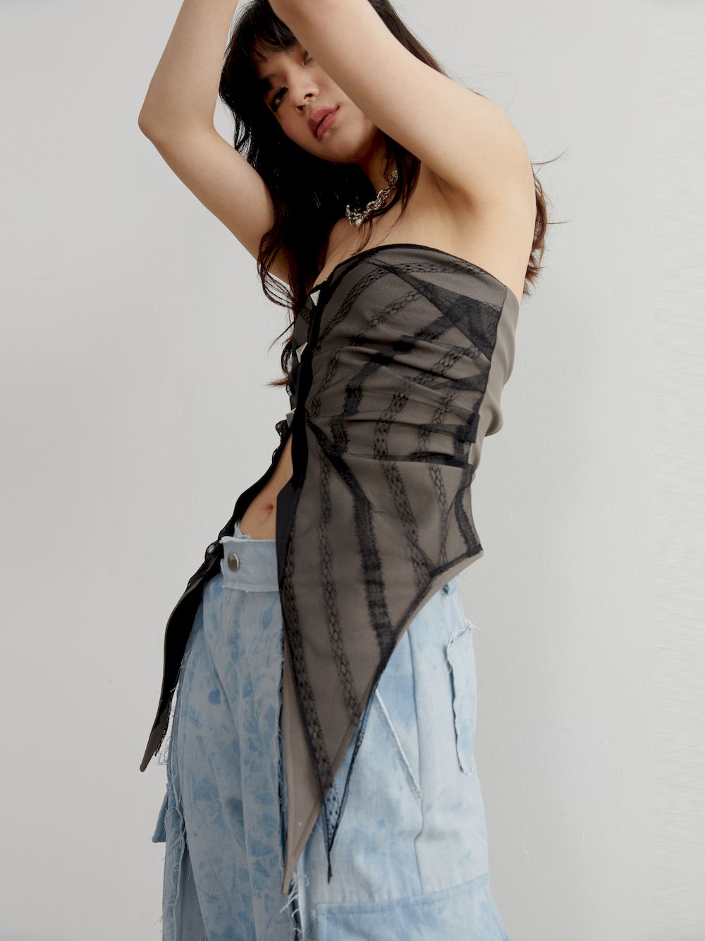 Refreshing Wide-leg Tie-dye Cut-off Pants