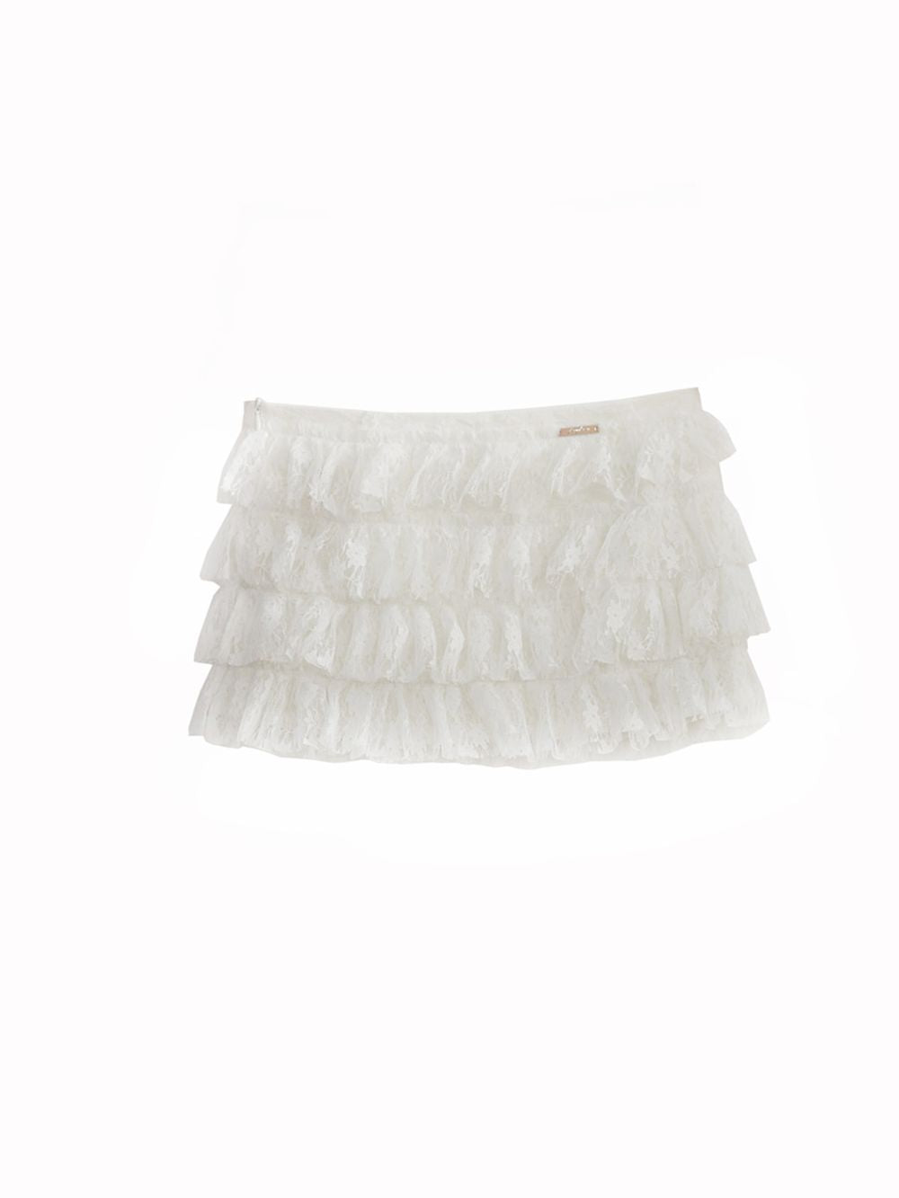 Micromini Lace Tiered Feminine Skirt