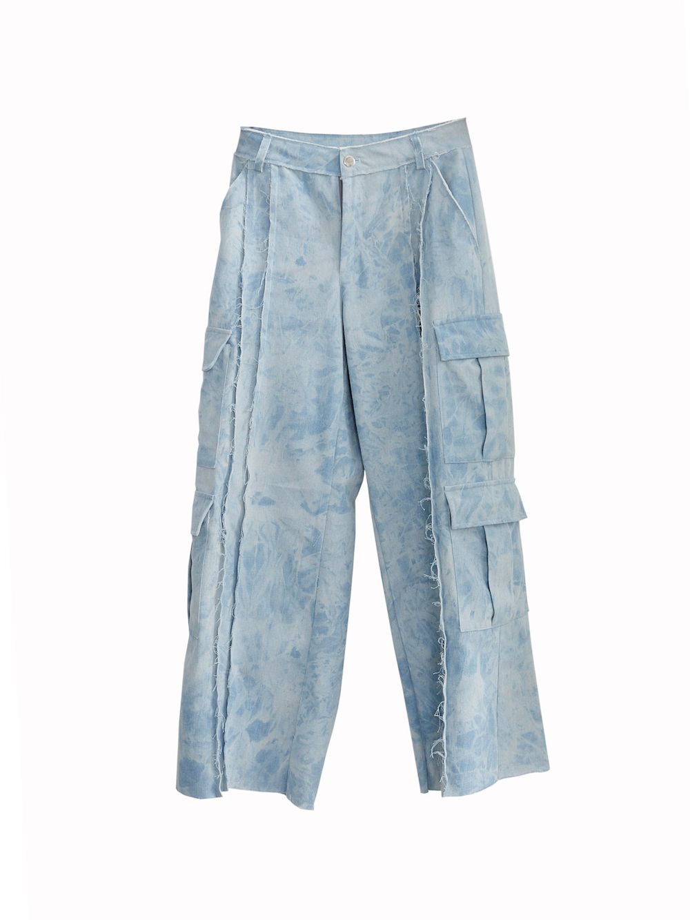 Refreshing Wide-leg Tie-dye Cut-off Pants