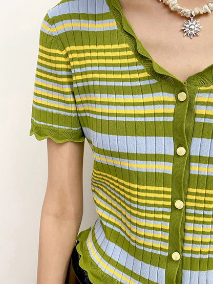 Flight to Berlin" Knit Short Sleeve Cardigan【s0000008868】"