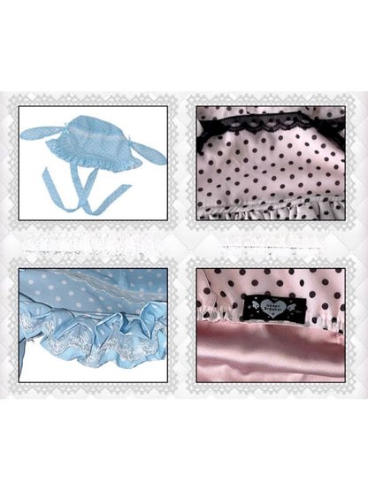 Rabbit ear polka dot bonnet hat【s0000012691】