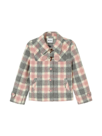 Clash of colors plaid coat【s0000005771】