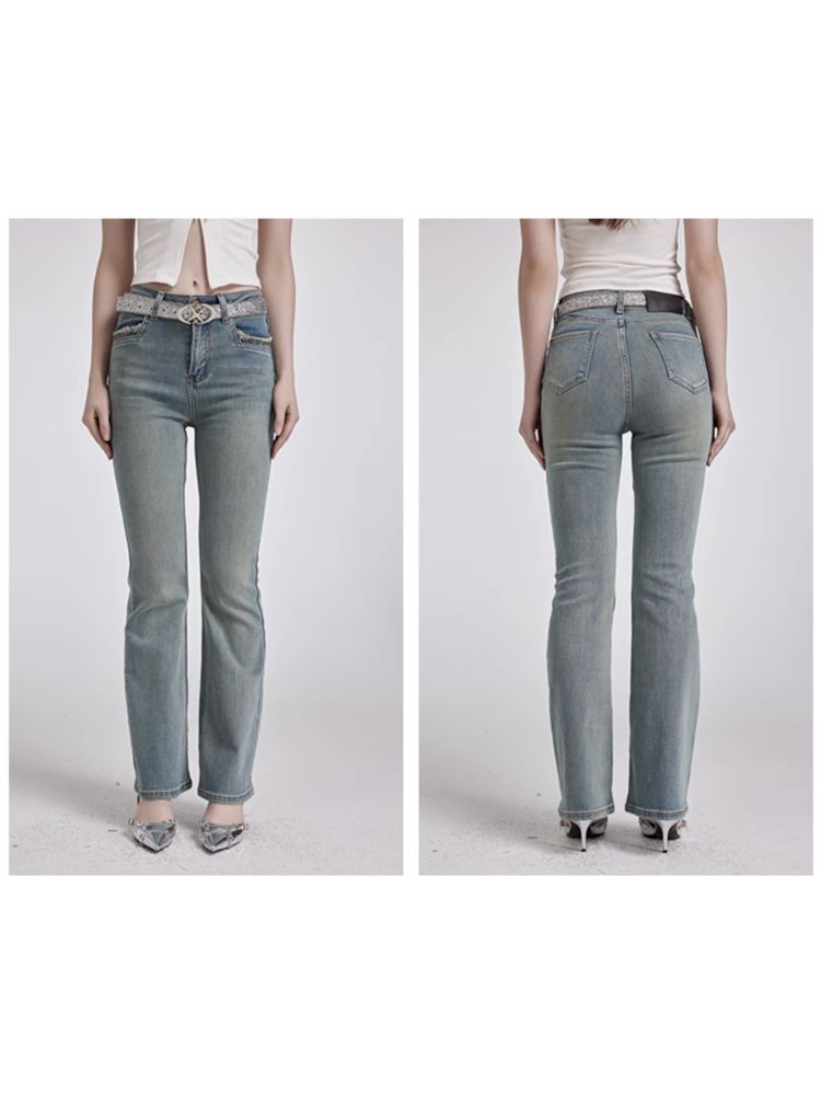 High Street blue ladies skinny jeans【s0000007177】