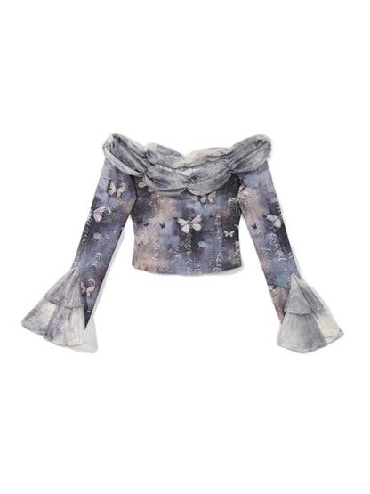 Gothic Butterfly Neck Bottom Top【s0000010039】