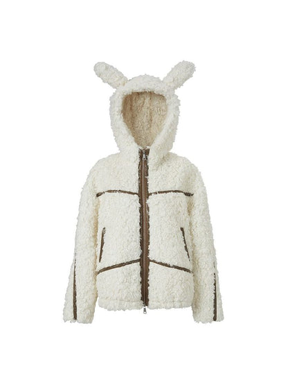 Rabbit Ears Antelope Roll Eco Fur Coat【s0000004851】