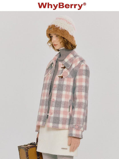 Clash of colors plaid coat【s0000005771】