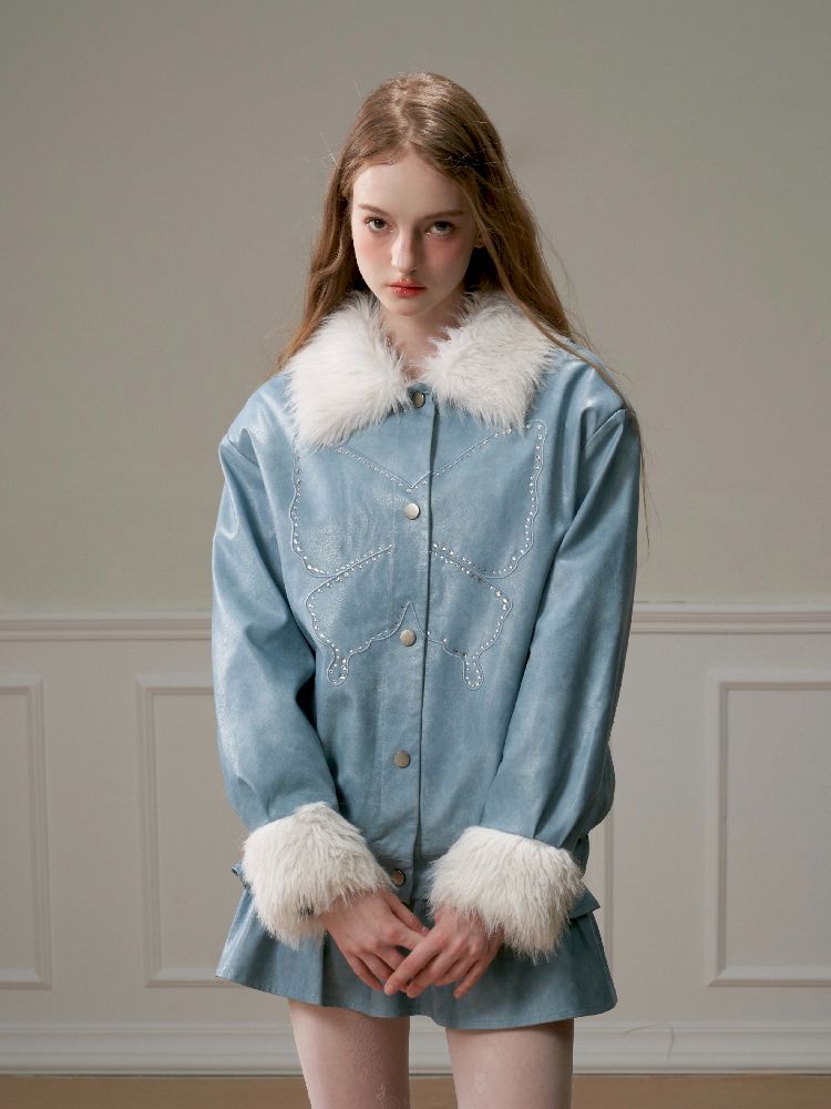 Fur Rubbed Color Leather Jacket【s0000005323】