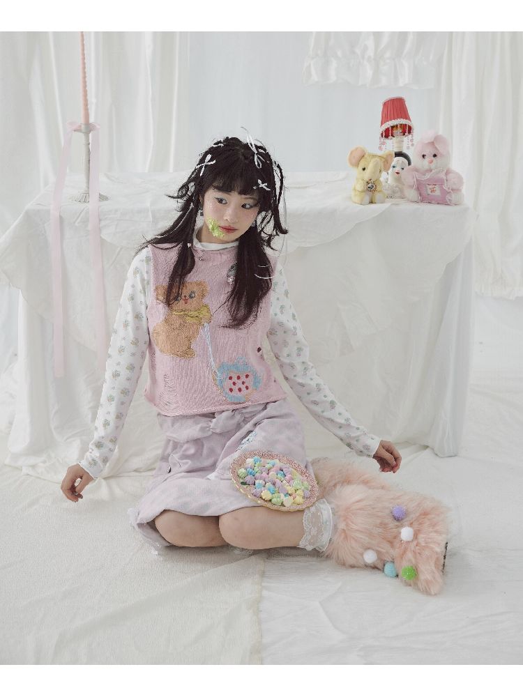 Raglan Cute Knit Vest【s0000004646】