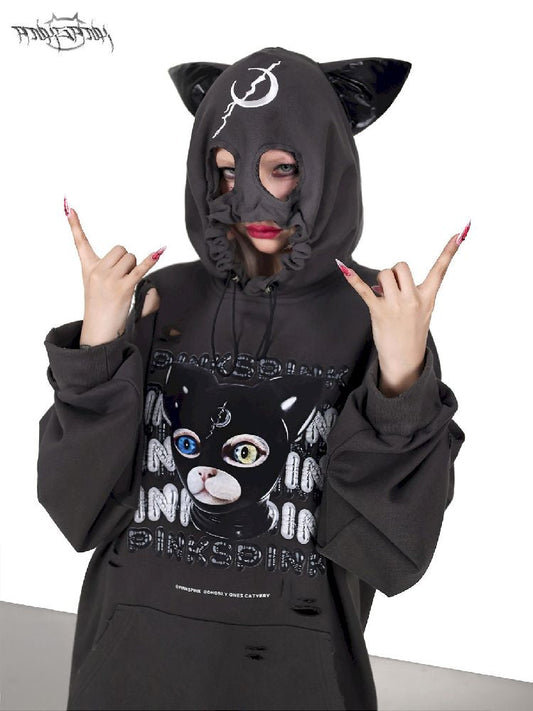 Devon Cat Ears Head Cover Hooded Sweatshirt【s0000005699】