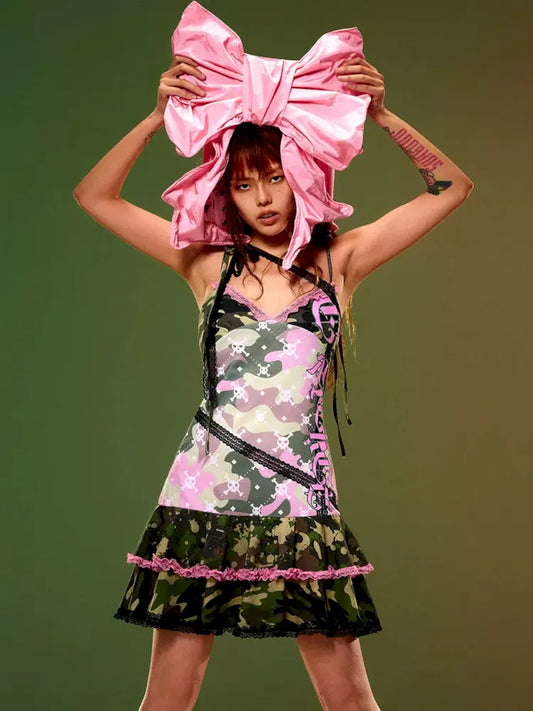 Camouflage Lace Camisole Dress【s0000009415】