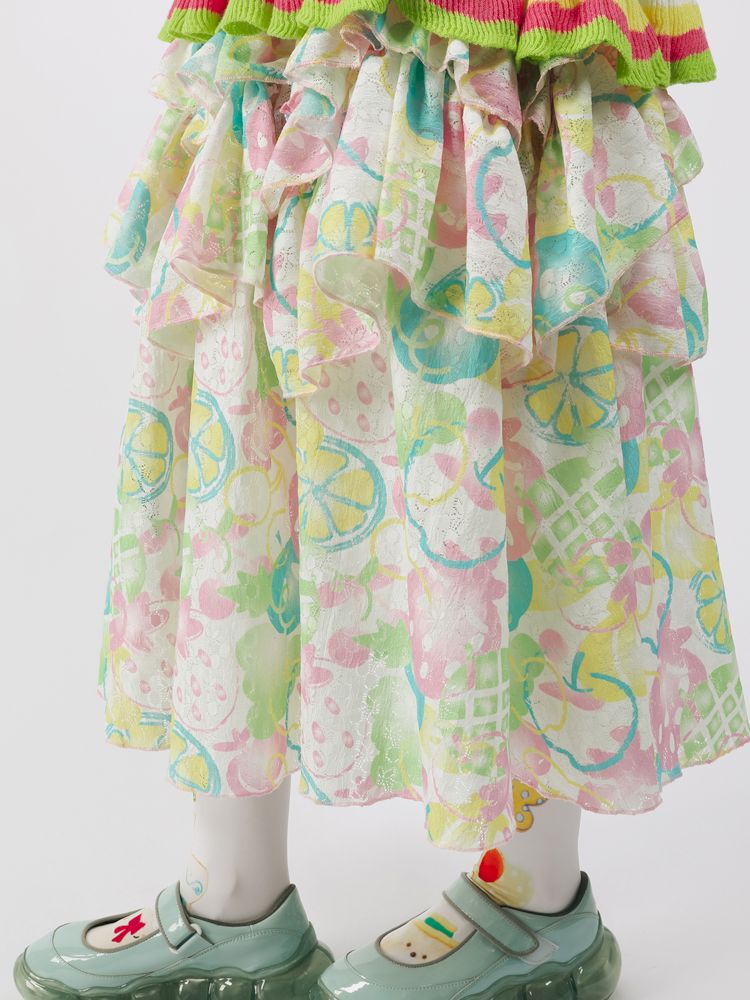 Fruit Printed Umbrella Skirt【s0000009909】