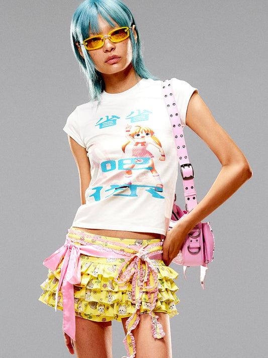 Cat Rabbit Printed Cake Skirt Pants【s0000008984】