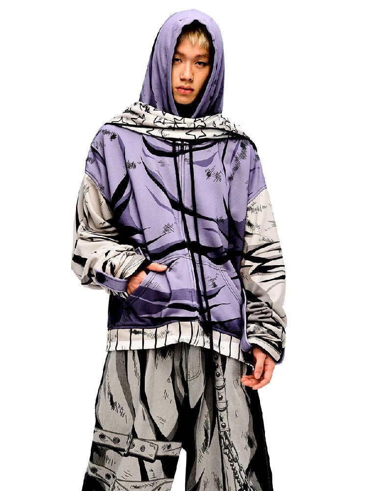 Purple Printed Sweatshirt【s0000010223】