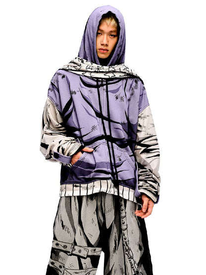 Purple Printed Sweatshirt【s0000010223】