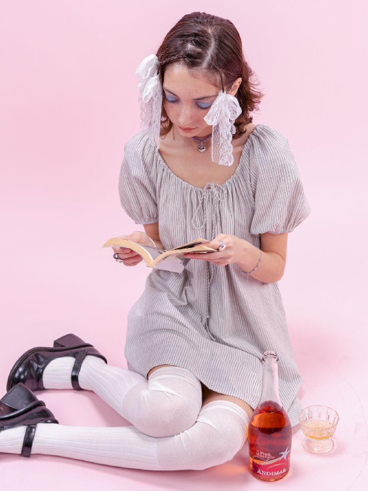 Striped Cotton Vacation Style Loose Dress【s0000009323】