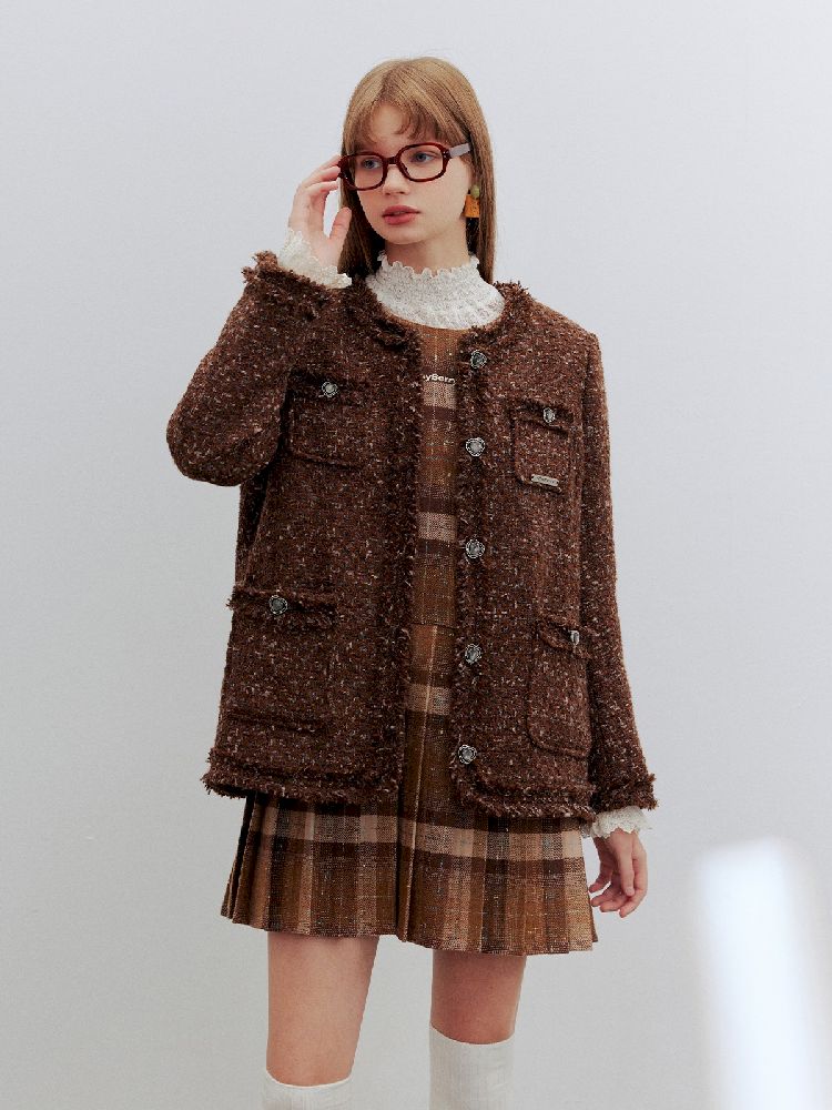 Small perfumed brown down jacket【s0000005777】