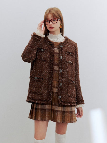 Small perfumed brown down jacket【s0000005777】