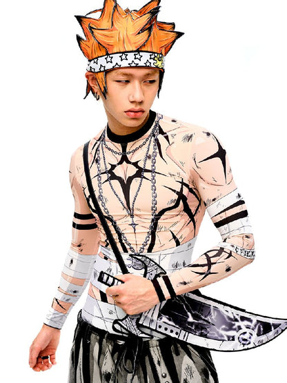 Warrior Print Bottom Top【s0000010228】