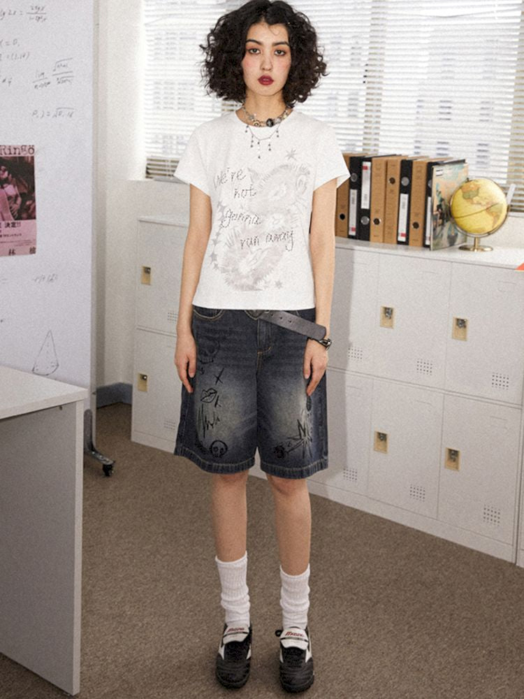 Kitten Printed Short Sleeve T-Shirt【s0000008843】