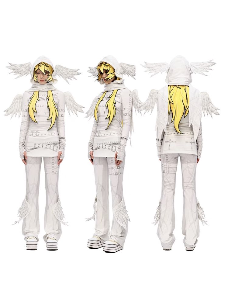 Angel Print Wings Skirt Pants【s0000010233】