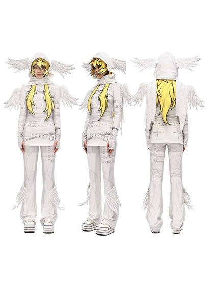 Angel Print Wings Skirt Pants【s0000010233】