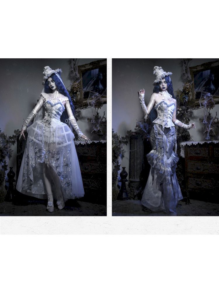 Gothic Ribbed Lace Corset Dress【s0000010034】