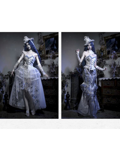 Gothic Ribbed Lace Corset Dress【s0000010034】