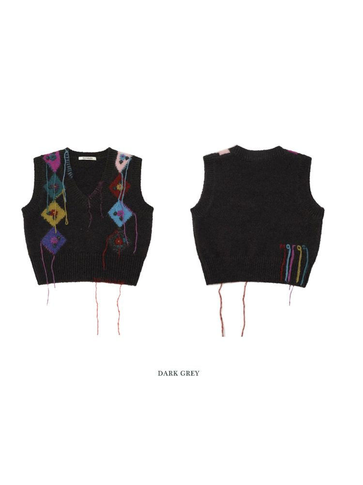 Fringe Sleeveless Knit Vest【s0000006030】