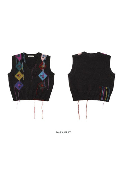 Fringe Sleeveless Knit Vest【s0000006030】