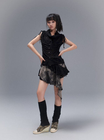 Drawstring Thin Short Sleeve Vest【s0000008472】