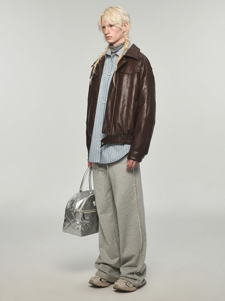 Straight long section ground sweatpants【s0000004738】