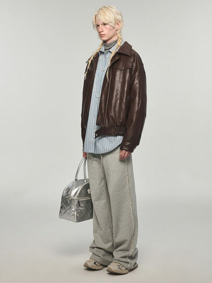 Straight long section ground sweatpants【s0000004738】