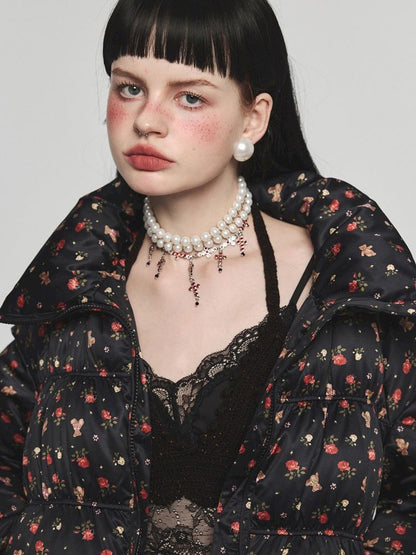 Down floral down jacket【s0000004748】