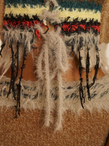 Mixed yarn interweaving stripes sweater【s0000006008】