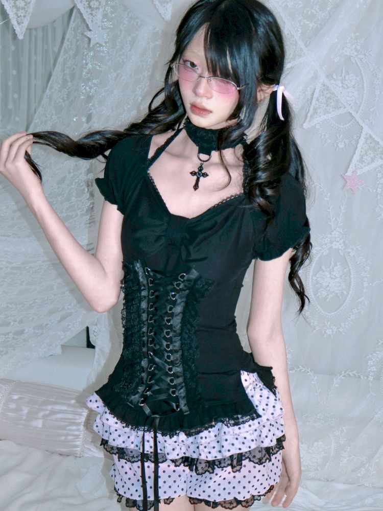 Polka dot pumpkin pants【s0000012694】