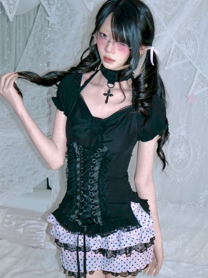 Polka dot pumpkin pants【s0000012694】