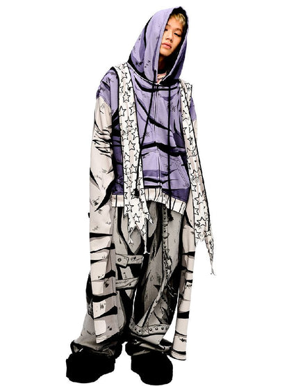 Purple Printed Sweatshirt【s0000010223】