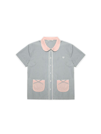 Lace Bow Embroidery Short Sleeve Shorts Pajama Set【s0000008661】