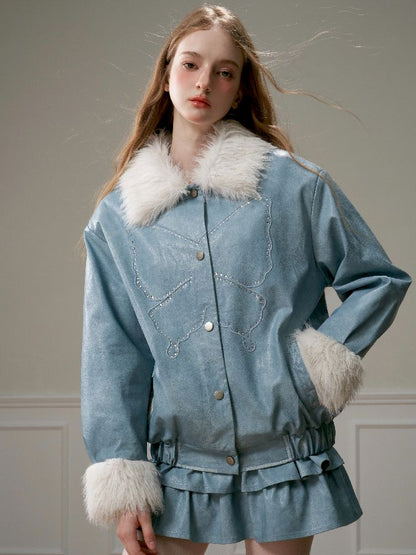 Fur Rubbed Color Leather Jacket【s0000005323】