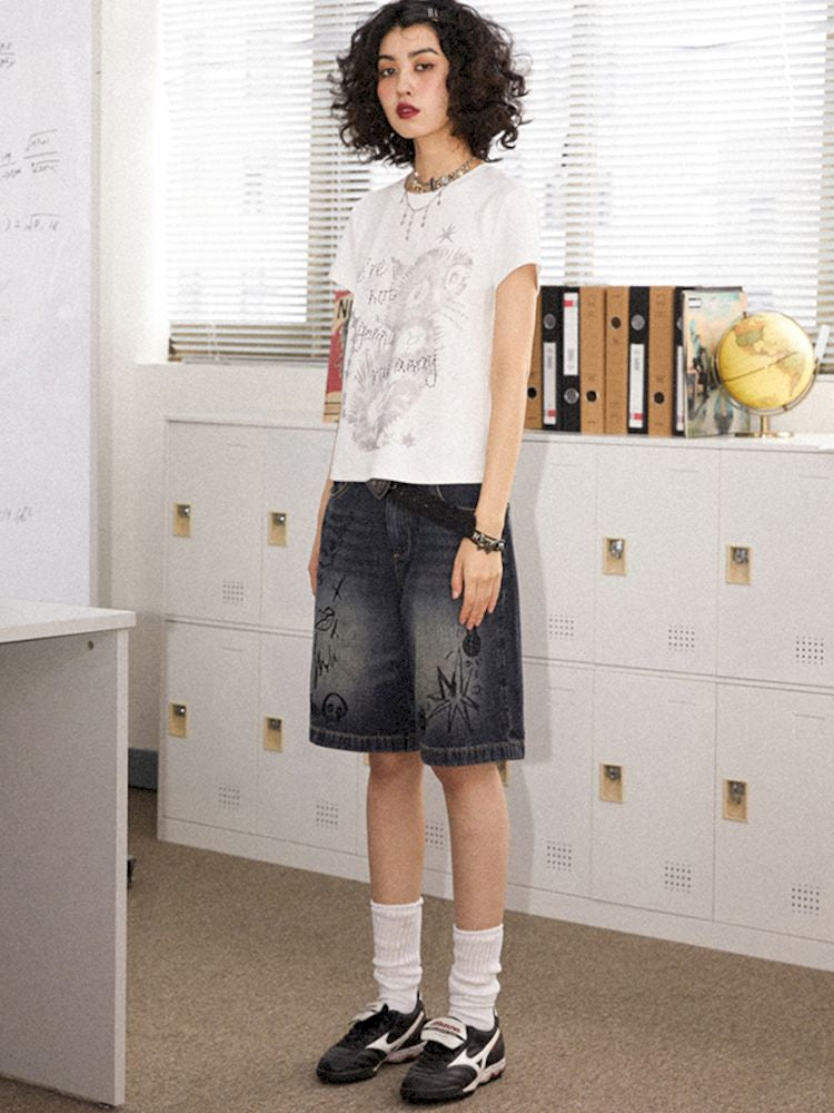 Kitten Printed Short Sleeve T-Shirt【s0000008843】