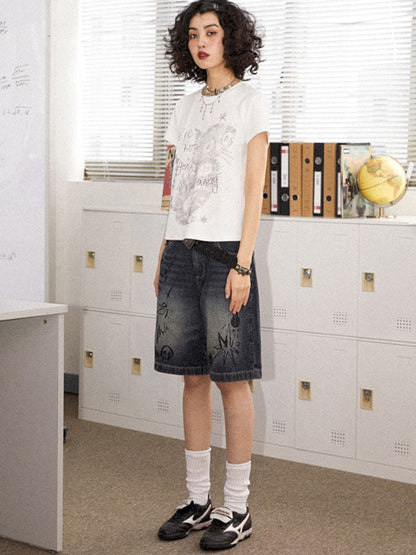 Kitten Printed Short Sleeve T-Shirt【s0000008843】