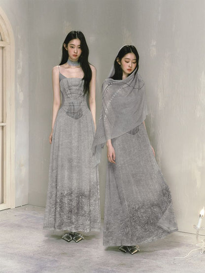 Coolred Feeling Printed Waisted Halter Dress【s0000009594】