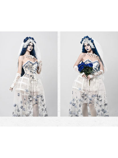 Gothic Ribbed Lace Corset Dress【s0000010034】