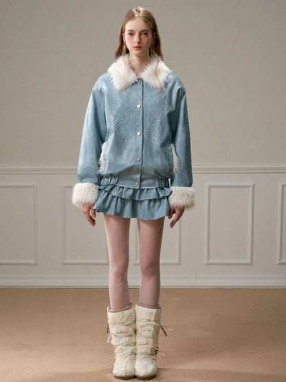 Fur Rubbed Color Leather Jacket【s0000005323】