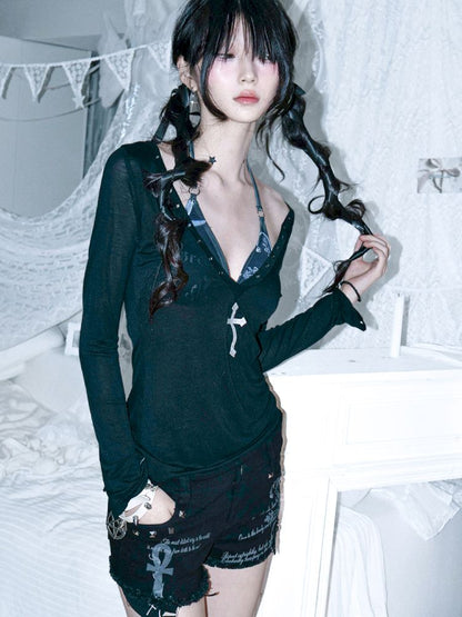 Embroidery sun protection long sleeves【s0000012696】