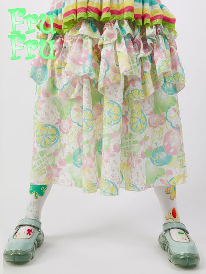 Fruit Printed Umbrella Skirt【s0000009909】