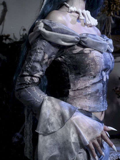 Gothic Butterfly Neck Bottom Top【s0000010039】