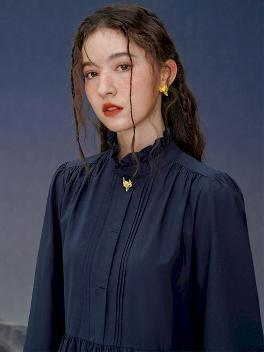 Long Sleeve Tricolor Dress【s0000005381】