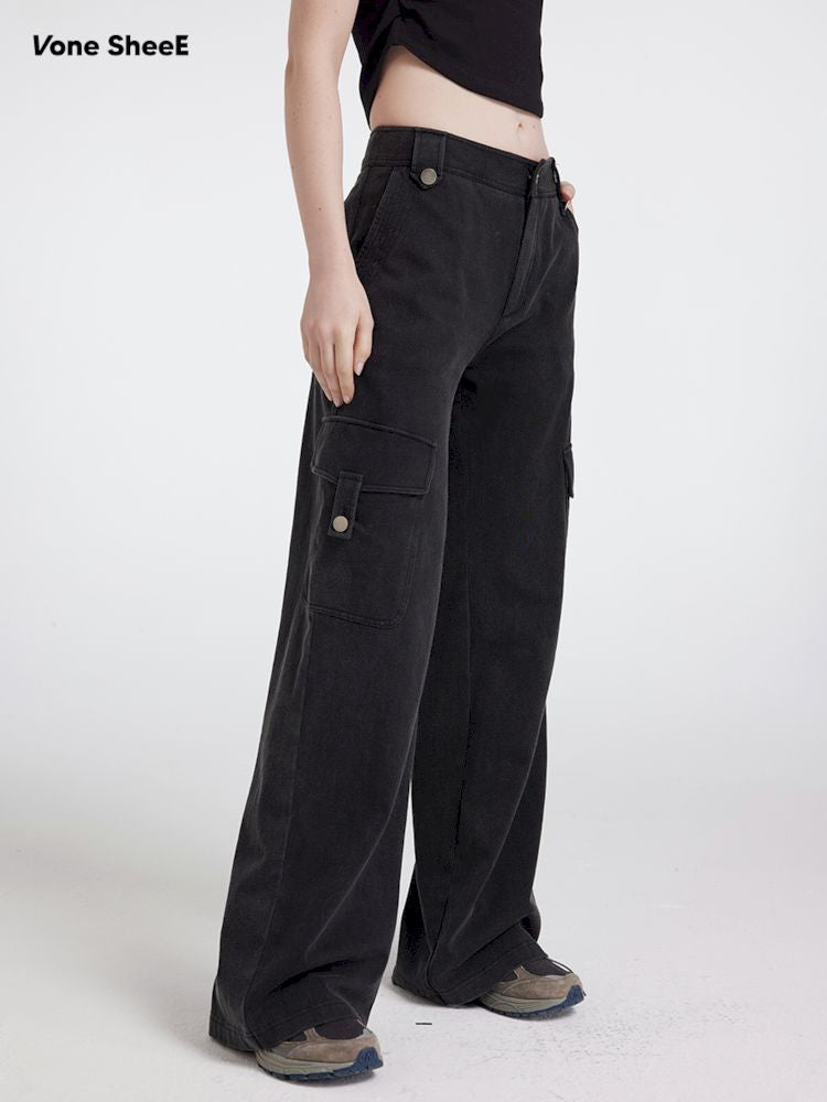 Washed do old sports peplum pants【s0000007172】