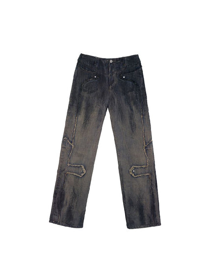 Vintage Washed Straight Jeans【s0000010399】